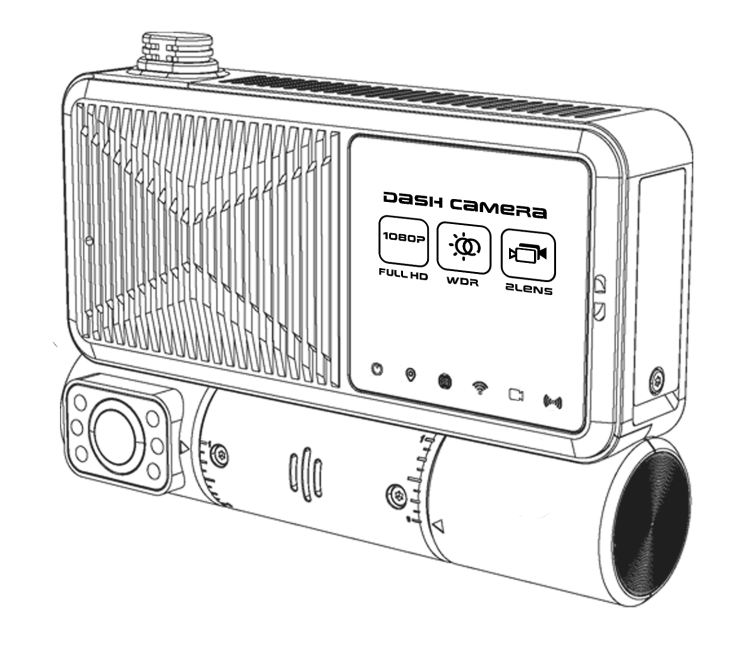 前后双摄像车载双卡录像机（RFID版）